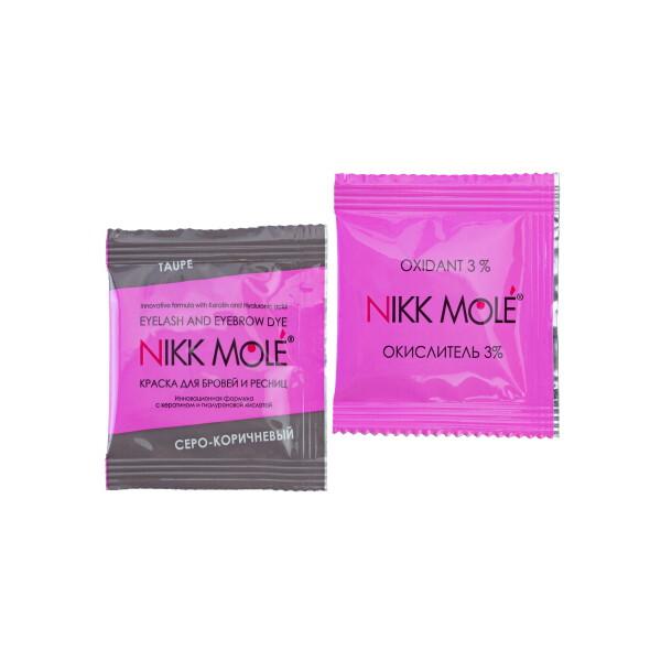 Nikk Mole Сіро-коричнева фарба в саше  + кремовий окислювач 3% у саше 