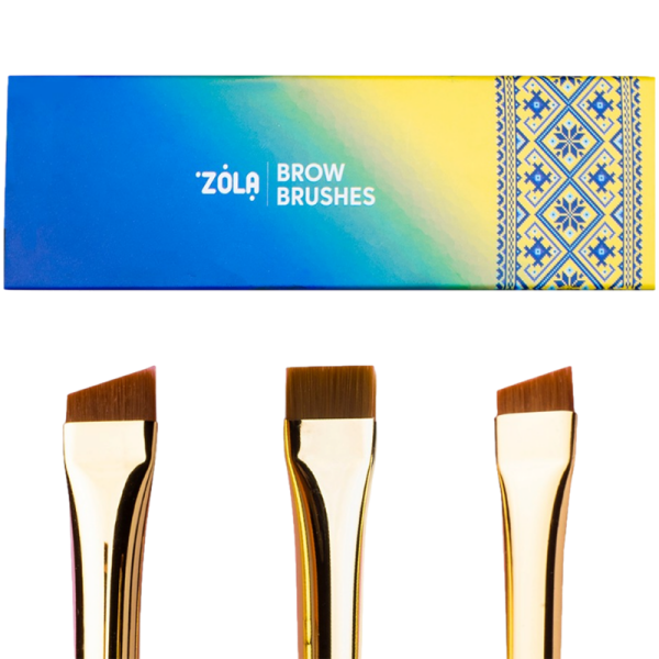 ZOLA Набір пензлей для фарбування брів BROW BRUSHES UKRAINIAN EDITION професійний