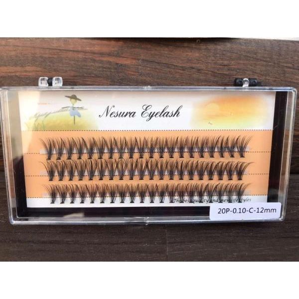 Nesura-Безузелковые ресницы, густота 20D - 12мм Безузелковые ресницы, густота 20D