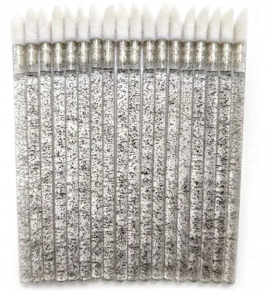 Макробраши черные с блестками, упаковка 50шт