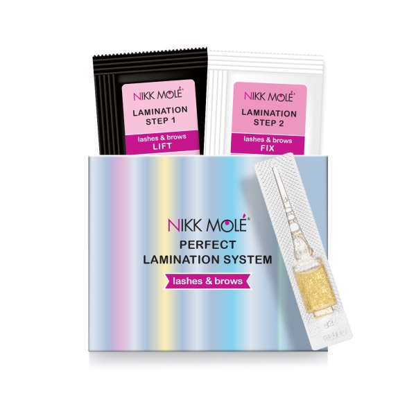 Набір для ламінування вій та брів Nikk Mole (Step 1 та Step 2 в саше, Step 3 в ампулі)