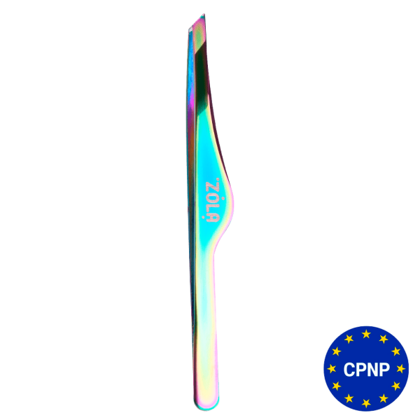 ZOLA Пінцет скошений професійний для брів RAINBOW