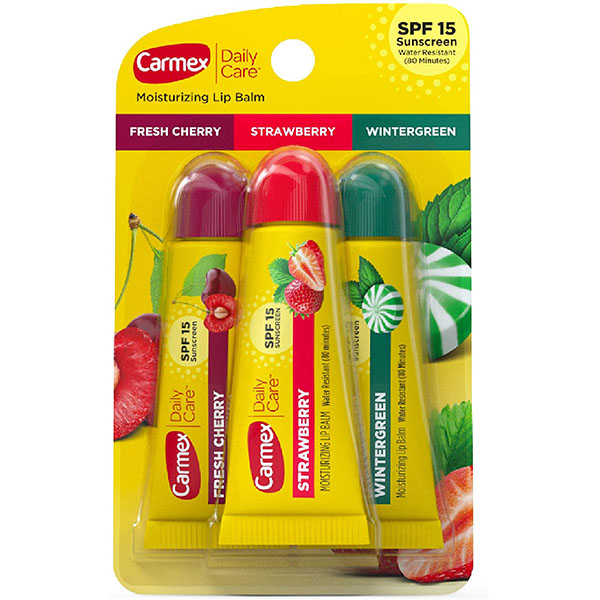 Carmex Бальзам для губ в тюбе Ассорти 3шт в упаковке Wintergreen (ментол)